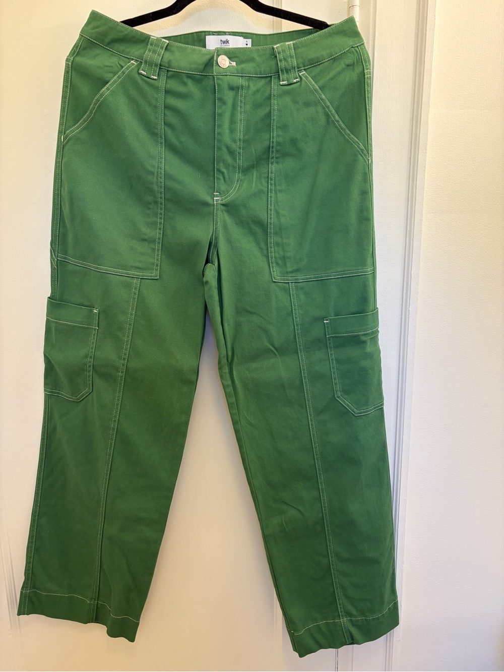 twik Green Straight-Leg Utility Pants